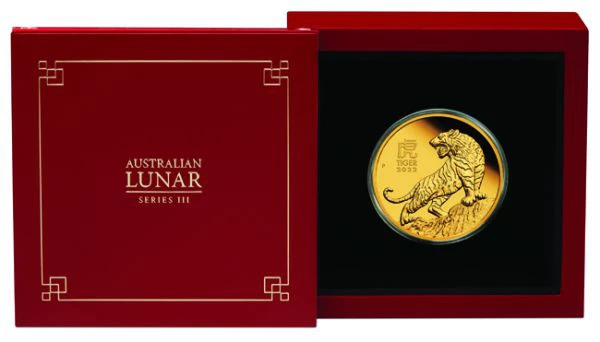 Zlatá minca Lunárna séria III - Rok Tygra 1 Oz 2022 
