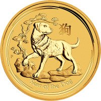 Zlatá minca Lunárna séria II Rok psa 2018 1 Oz