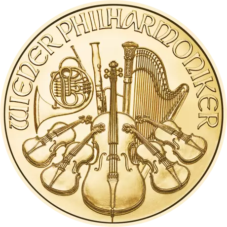Zlatá minca Viedenskí filharmonici - 1/2 oz rôzne roky