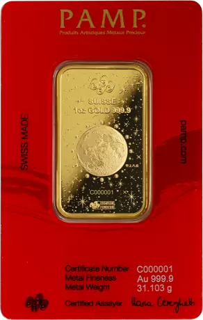 Zlatý zliatok PAMP Lunární drak azurový 2024, 1 oz