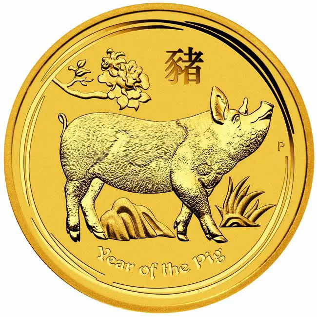 Zlatá minca Lunární série II Rok Praseťa 2019, 1 oz