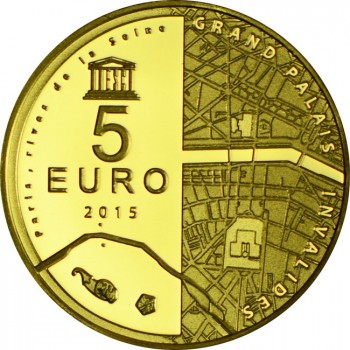 5 Euro Zlatá mince UNESCO 2015 - Nábřeží Seiny PP