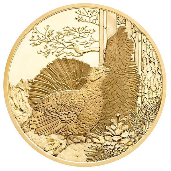 100 Euro Zlatá mince Lesní zvěř - Tetřev PP