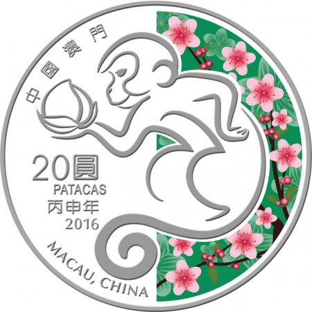 Stříbrná mince Rok opice 2016, 1 Oz