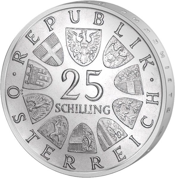Strieborná minca - 25 Šilingov
