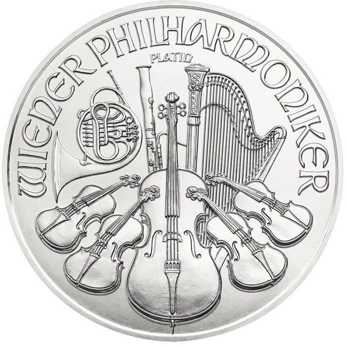 Platinová minca Viedenskí filharmonici - rôzne roky, 1 oz