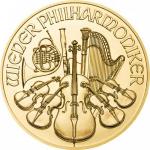 Zlatá minca Viedenskí filharmonici 1/4 Oz - rôzne roky
