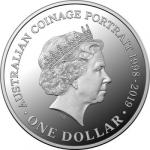 1 dolar 6. Stříbrná mince Portrét Alžběty II.