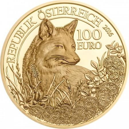 100 Euro Zlatá mince Liška PP