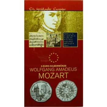 5 Euro Stříbrná mince Wolfgang Amadeus Mozart PN