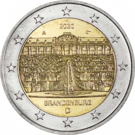 2 Euro CuNi Braniborsko - Zámek Sanssouci - A