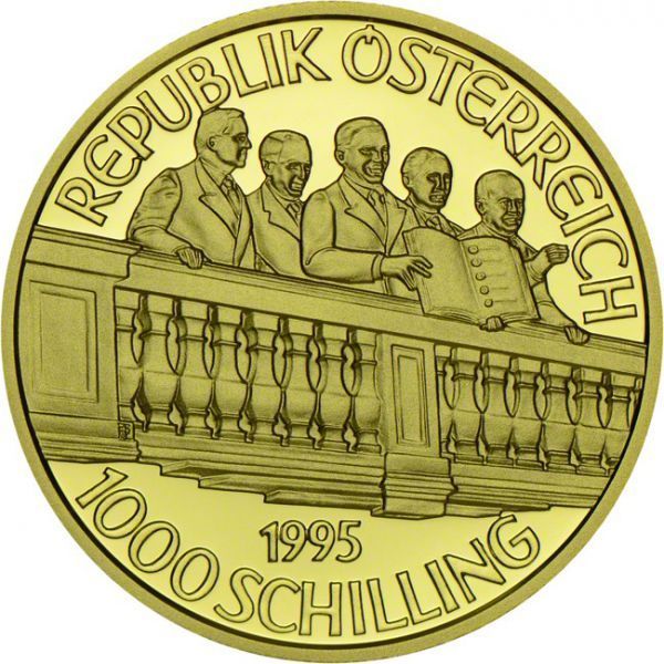 1000 šilink Zlatá mince Druhá republika