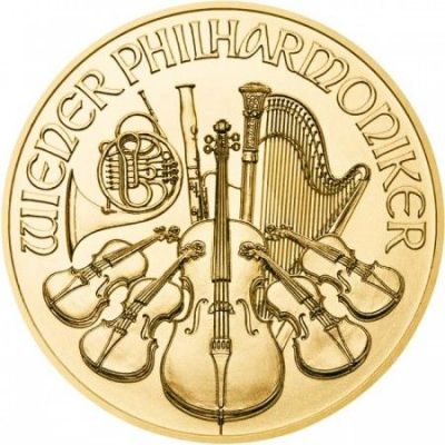 Zlatá minca Viedenskí filharmonici 1/2 Oz - 2023
