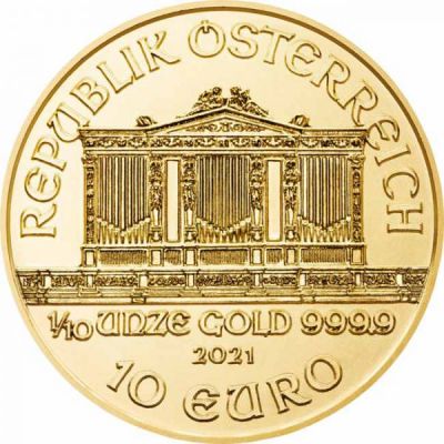 Zlatá minca Viedenskí filharmonici 1/10 Oz - 2022