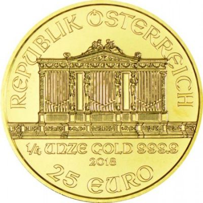 Zlatá minca Viedenskí filharmonici 1/4 Oz - 2023