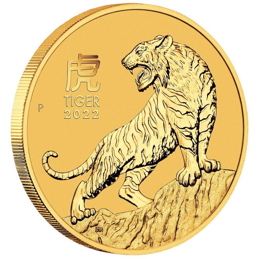 Zlatá minca Lunárná séria III - Rok Tigra 1/4 Oz 2022