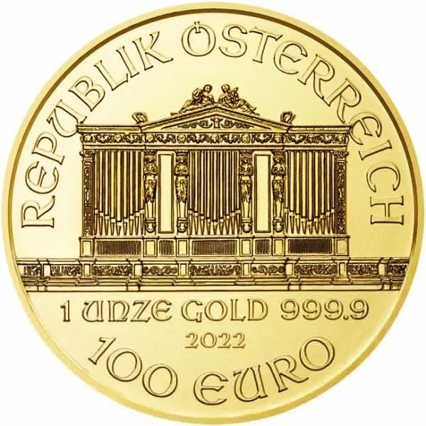 Zlatá minca Viedenskí filharmonici 1 oz - různé roky