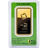 Zlatý zliatok Valcambi 100 g - Zelené zlato
