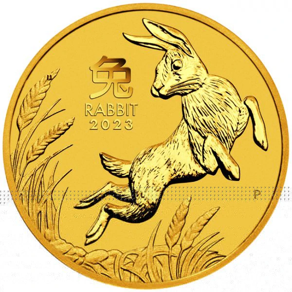 Zlatá minca Lunárna séria - Rok Zajaca 2023,1/4 oz v etuji