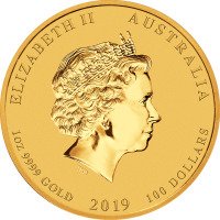 Zlatá minca Lunární série II Rok Praseťa  1 Oz 2019