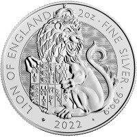 Strieborná minca  Lev  - The Queen's Beasts 2022 , 2 Oz