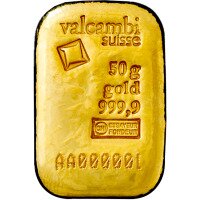 Zlatý zliatok Valcambi 50 g - odliatok