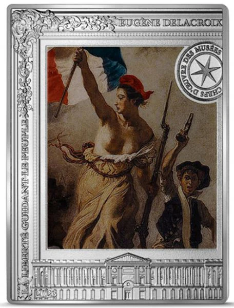  Obraz od Delacroixe - Svoboda vede lid na barikády v barvě, 22 g stříbra