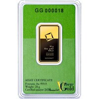 Zlatý zliatok Valcambi 20 g  - Zelené zlato