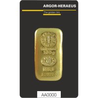 Zlatý zliatok Argor Heraeus 100 g - odliatok