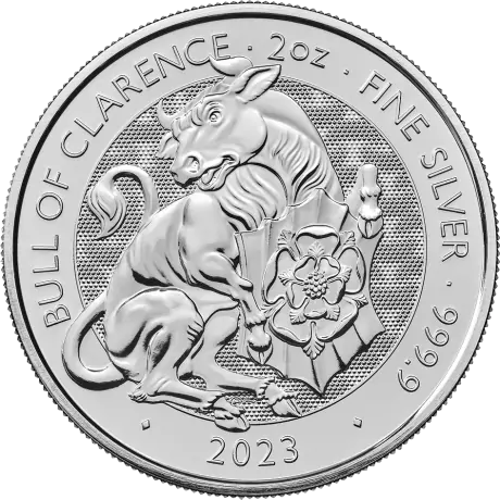 Strieborná minca 2 Oz Tudorovské zvieratá The Bull of Clarence Silver Coin | 2023