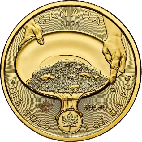 Zlatá minca Klondike Zlatá horečka - Rýžování zlata 2021, 1 oz 