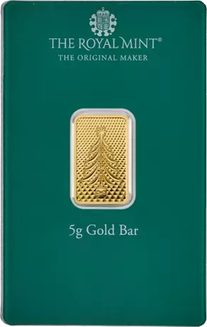 Zlatý zliatok 5 g - Vánoční strom - Královská mincovna