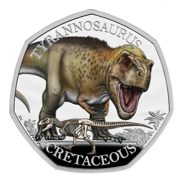 Tyrannosaurus 2024 v barvě, 1/4 oz stříbra