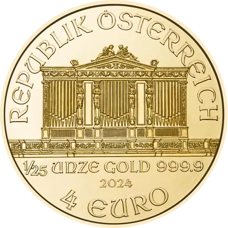 Zlatá minca Viedenskí filharmonici 2024 - 1/25 oz