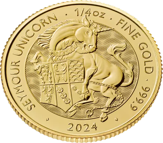 Zlatá minca 1/4 Oz Tudorovské zvieratá Seymour Unicorn | 2024