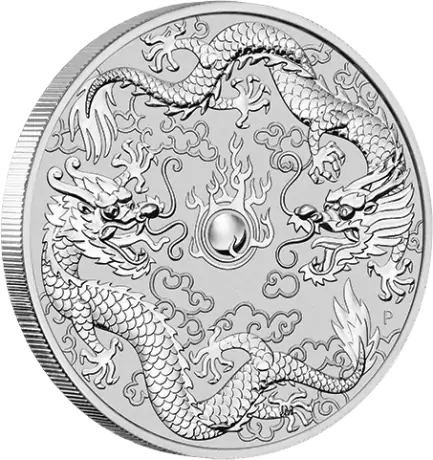 Strieborná minca Dvojitý drak, 1 oz 