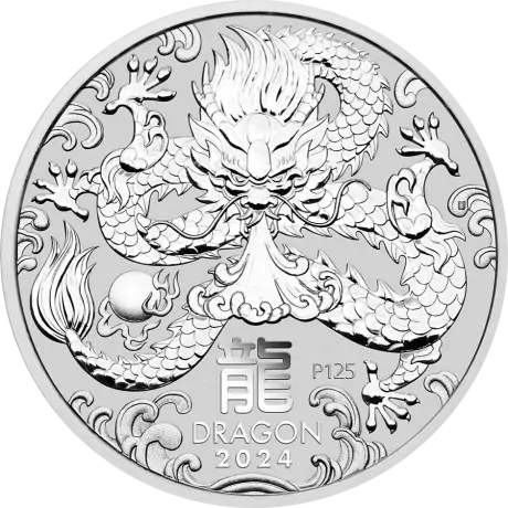 Strieborná minca Lunárna séria III - Rok Draka 2024, 5 oz