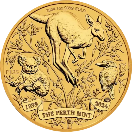 Zlatá minca 125. výročí mincovny Perth Mint, 1 oz