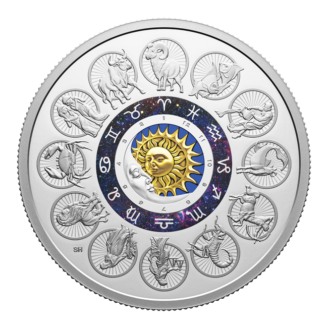 Znamení zvěrokruhu 2024, 2 oz stříbra