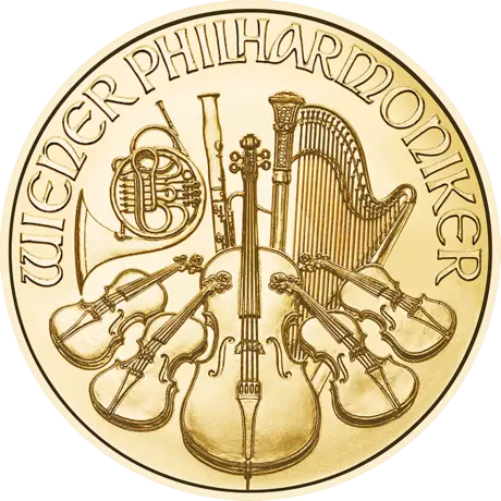 Zlatá minca Viedenskí filharmonici - rôzne roky, 1/25 Oz