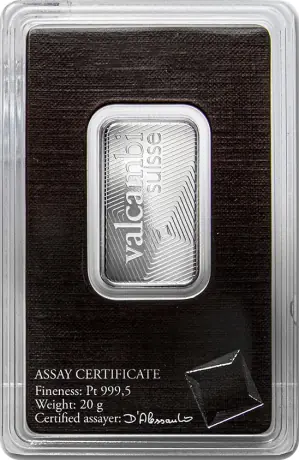Platinový zliatok Valcambi 20 g 