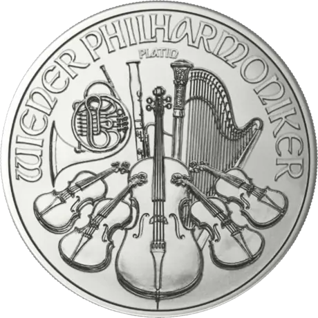 Platinová minca Viedenskí filharmonici 1/25 Oz 2025