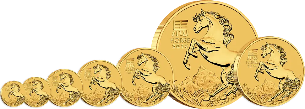 Zlatá minca Rok koňa 2026  1/4 Oz