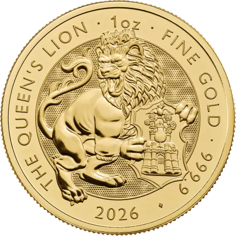 Zlatá minca Tudorovská zvířata Queens Lion 2026, 1 oz