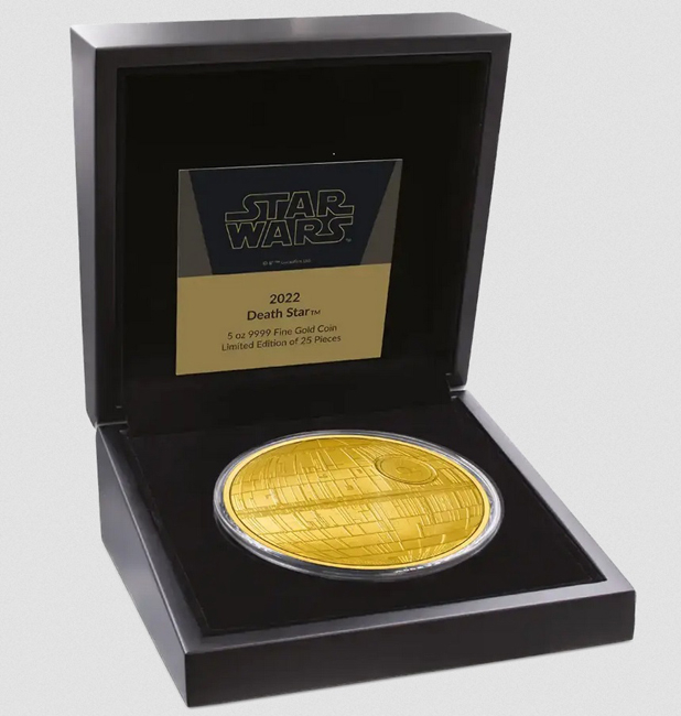 Star Wars: Hvězda smrti 2020, zlatá mince v etuji, 5 oz