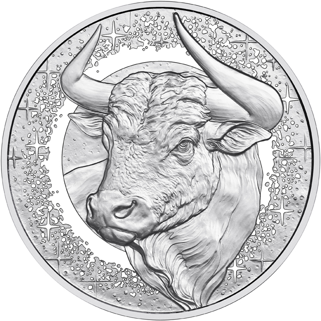 Znamení Býka 2026, stříbrná mince v etuji, 20 g