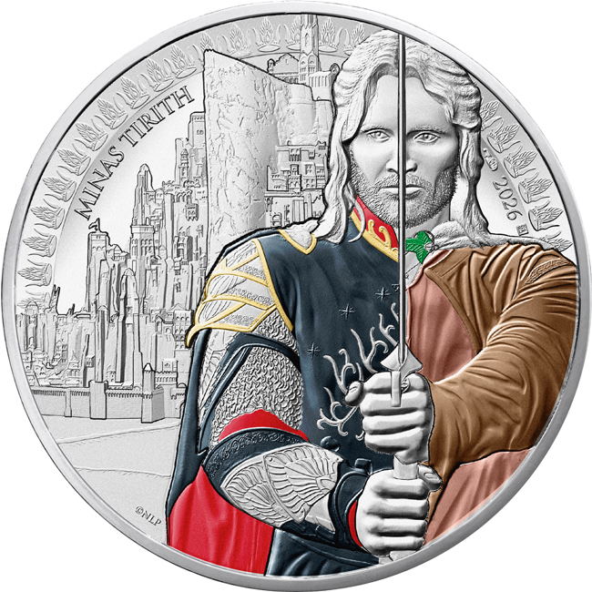 Pán prstenů: Aragorn a Minas Tirith 2026, stříbrná mince v blistru
