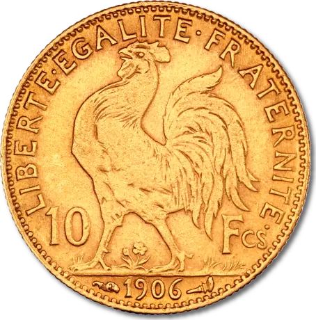 Zlatá minca 10 franků Marianne / Kohout -  rôzne roky, Francúzsko