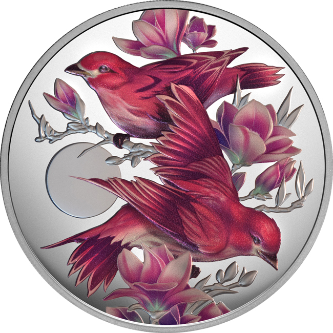 Hýl purpurový a magnólie 2026, stříbrná mince v etuji, 1 oz