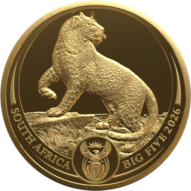 Big Five III - Leopard 2026, zlatá mince v etuji, 1 oz
